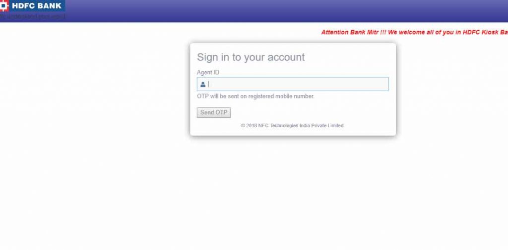 HDFC-BC-LOGin