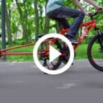 Man Builds Bicycle With Rear Wheel Split Into Two Half